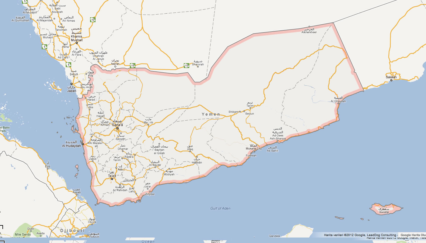 map of yemen